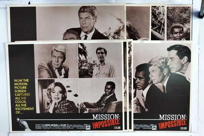 ORIGINAL LOBBY CARDS - MISSION: IMPOSSIBLE vs THE MOB - 1969 - set of 8
