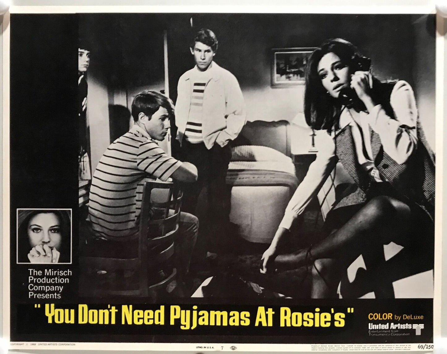 ORIGINAL LOBBY CARDS - YOU DON'T NEED PYJAMAS AT ROSIE'S - 1969 - set of 8