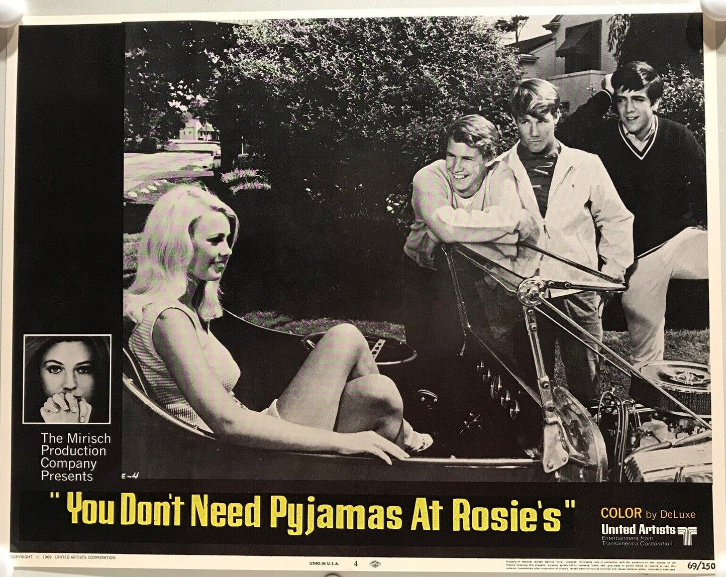 ORIGINAL LOBBY CARDS - YOU DON'T NEED PYJAMAS AT ROSIE'S - 1969 - set of 8