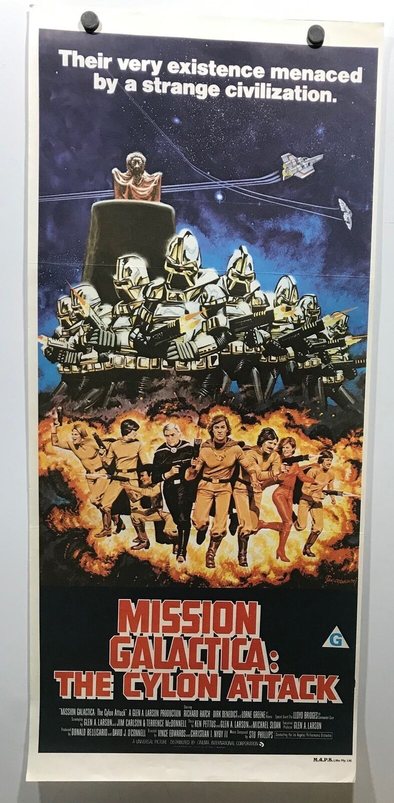 ORIGINAL DAYBILL MOVIE POSTER - MISSION GALACTICA - THE CYLON ATTACK