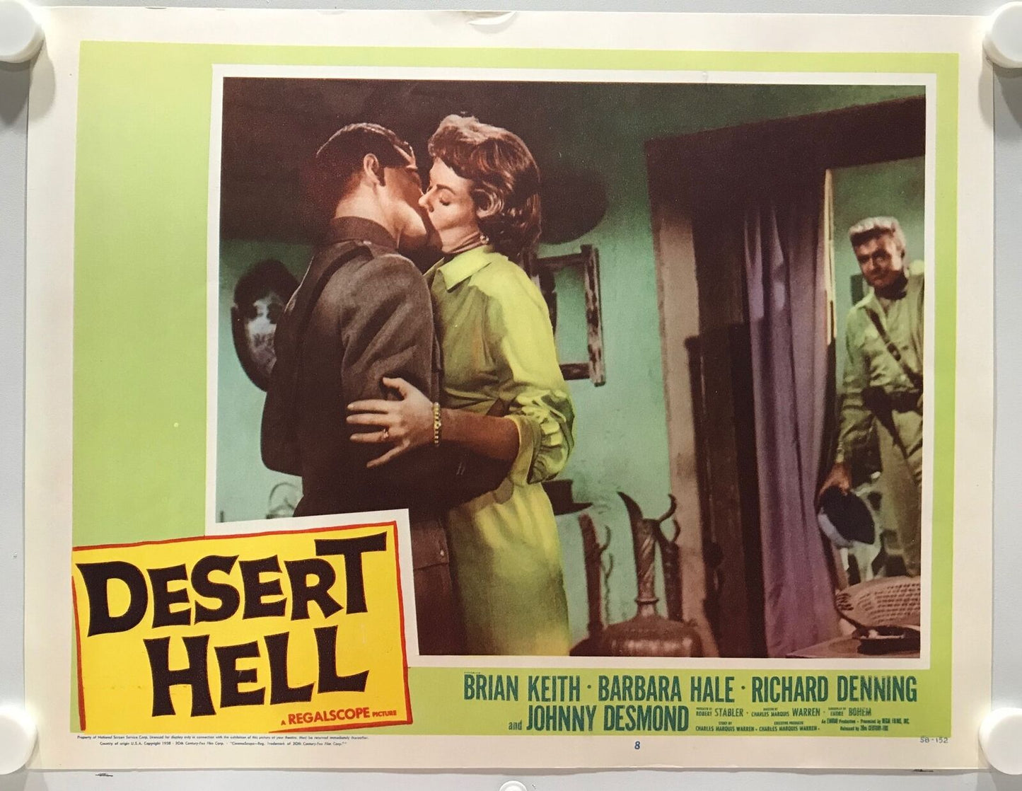 ORIGINAL LOBBY CARDS - DESERT HELL (b) - 1958 - set of 8