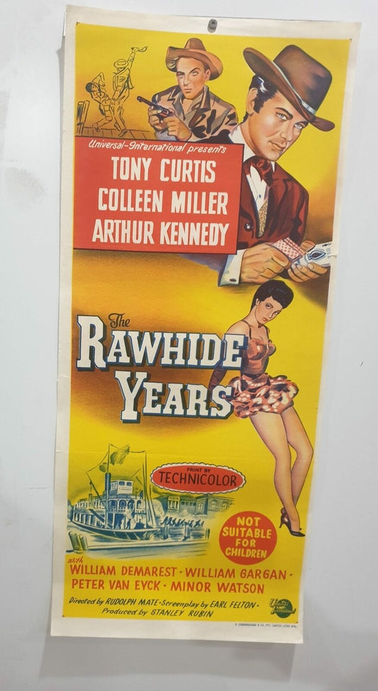 ORIGINAL DAYBILL MOVIE POSTER - THE RAWHIDE YEARS - 1955