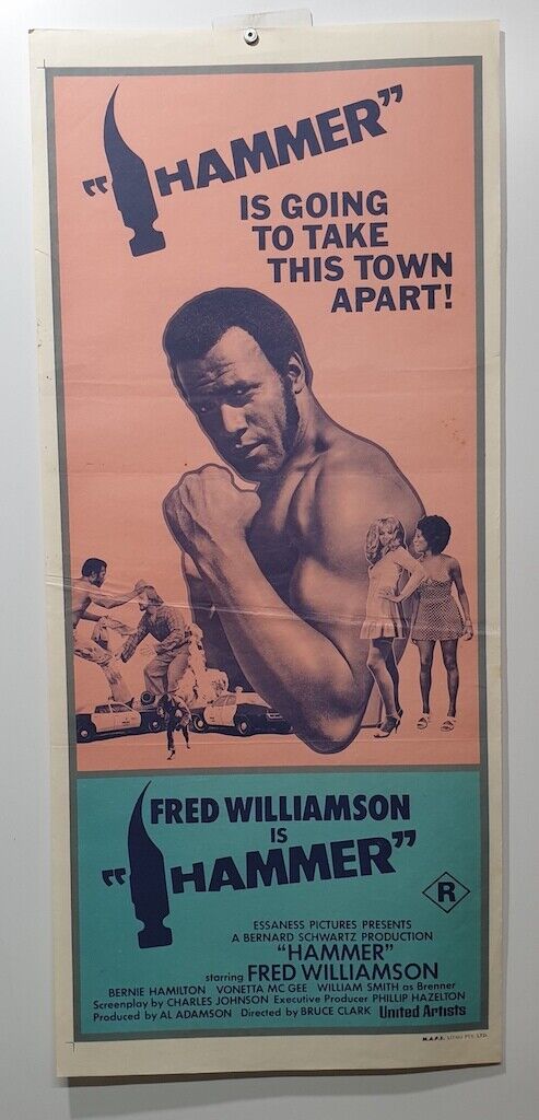 ORIGINAL DAYBILL MOVIE POSTER- HAMMER FRED WILLIAMSON BERNIE HAMILTON VONETTA MC