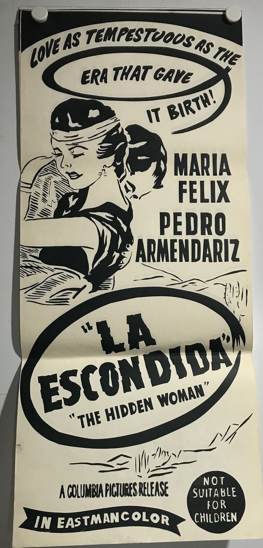 ORIGINAL DAYBILL MOVIE POSTER - LA ESCONDIDA