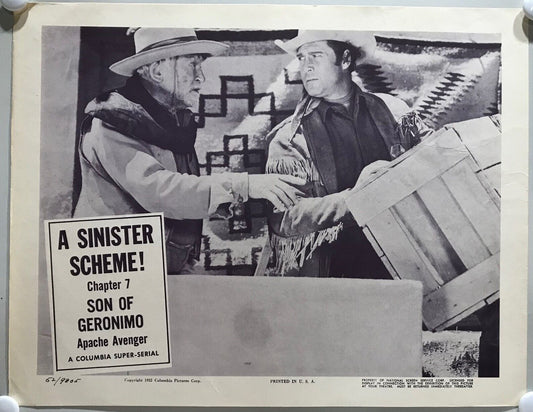 ORIGINAL SERIAL LOBBY CARD - SON OF GERONIMO (b) - 1952 - Ch 7 "A Sinister Sc...