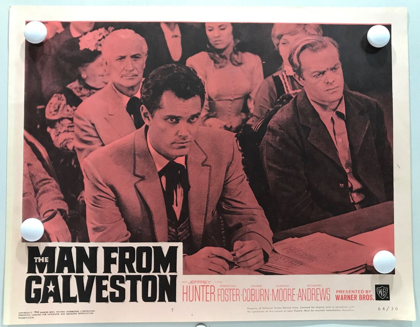 ORIGINAL LOBBY CARDS - THE MAN FROM GALVESTON - 1964 - set of 8