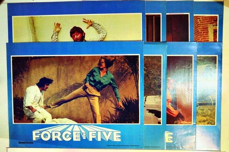 ORIGINAL LOBBY CARDS - FORCE: FIVE - 1981 - set of 8