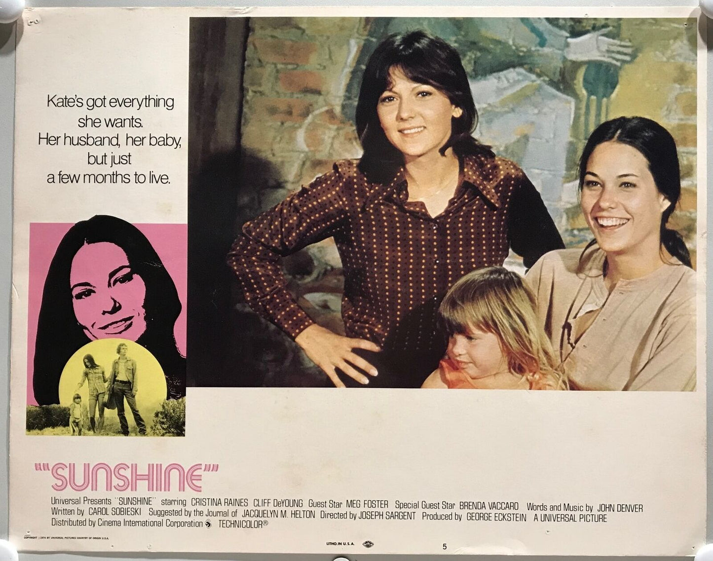 ORIGINAL LOBBY CARDS - SUNSHINE - 1973 - set of 8