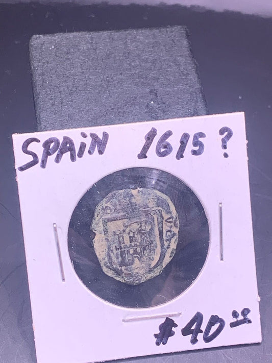 1615 COLONIAL SPANISH UNKNOWN COIN CASTLE | THICK COIN