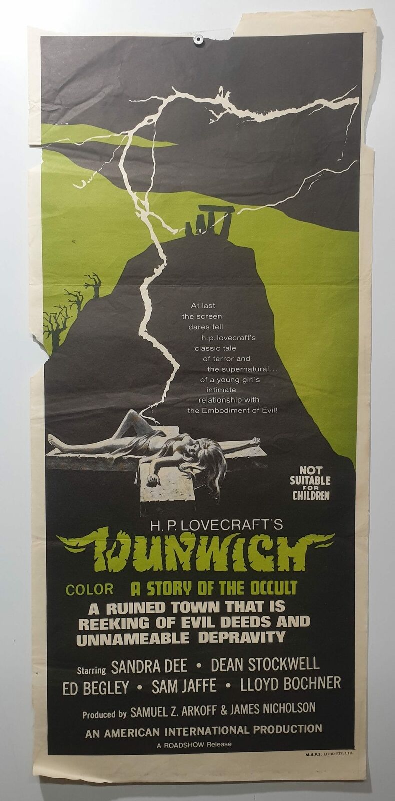 ORIGINAL DAYBILL MOVIE POSTER - DUNWICH - HORROR - Sandra Dee, Dean St ...