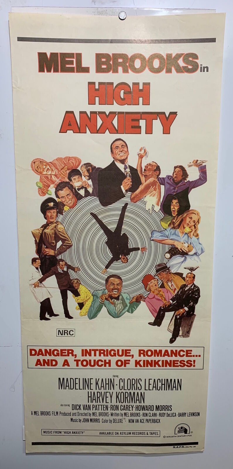 ORIGINAL DAYBILL MOVIE POSTER - HIGH ANXIETY