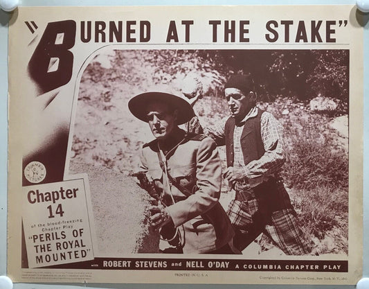 ORIGINAL SERIAL LOBBY CARD - PERILS OF THE ROYAL MOUNTED (h) - 1942 - Ch 14 "...