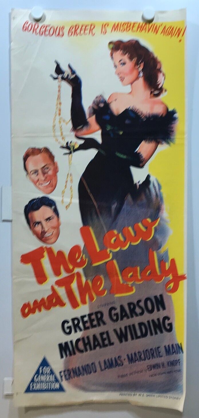 ORIGINAL DAYBILL MOVIE POSTER - THE LAW AND THE LADY - 1951