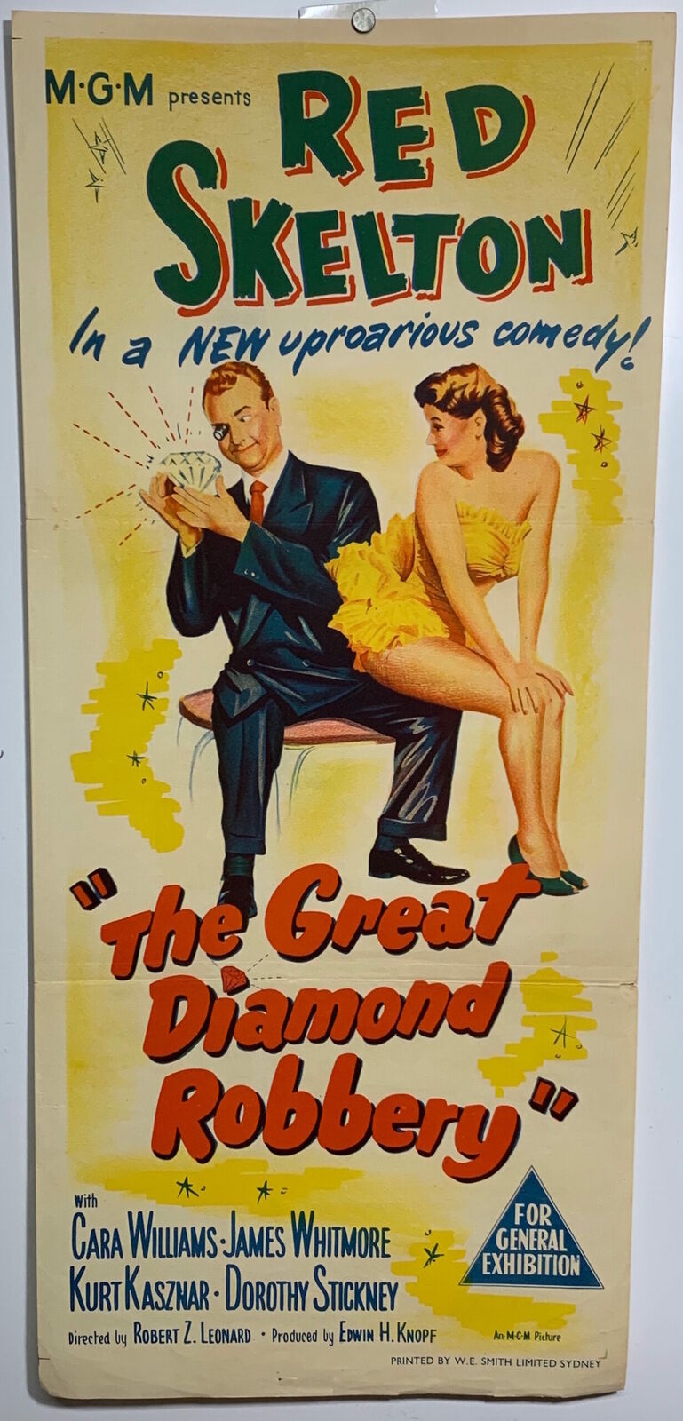 ORIGINAL DAYBILL MOVIE POSTER - THE GREAT DIAMOND ROBBERY - 1954