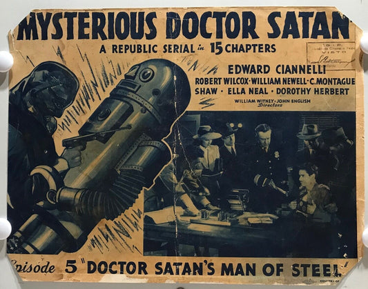 ORIGINAL SERIAL LOBBY CARD - MYSTERIOUS DOCTOR SATAN (a) - 1940 - Ep 5 "Docto...