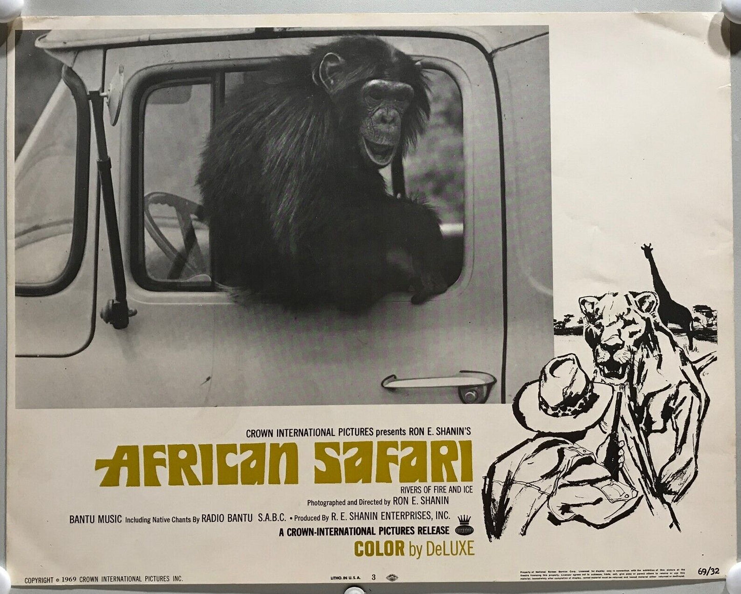 ORIGINAL LOBBY CARDS - AFRICAN SAFARI - 1969 - set of 8