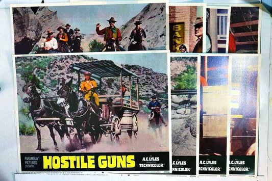 ORIGINAL LOBBY CARDS - HOSTILE GUNS - 1967 - set of 8