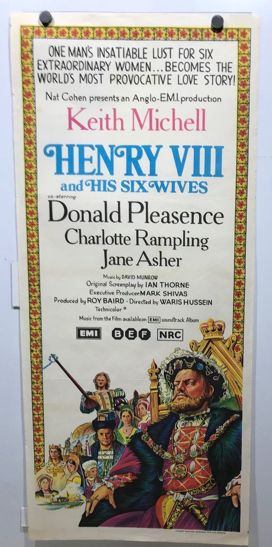 ORIGINAL DAYBILL MOVIE POSTER - HENRY VIII AND HIS SIX WIVES