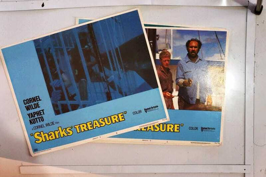 ORIGINAL LOBBY CARDS - SHARKS' TREASURE - 1975 - set of 8