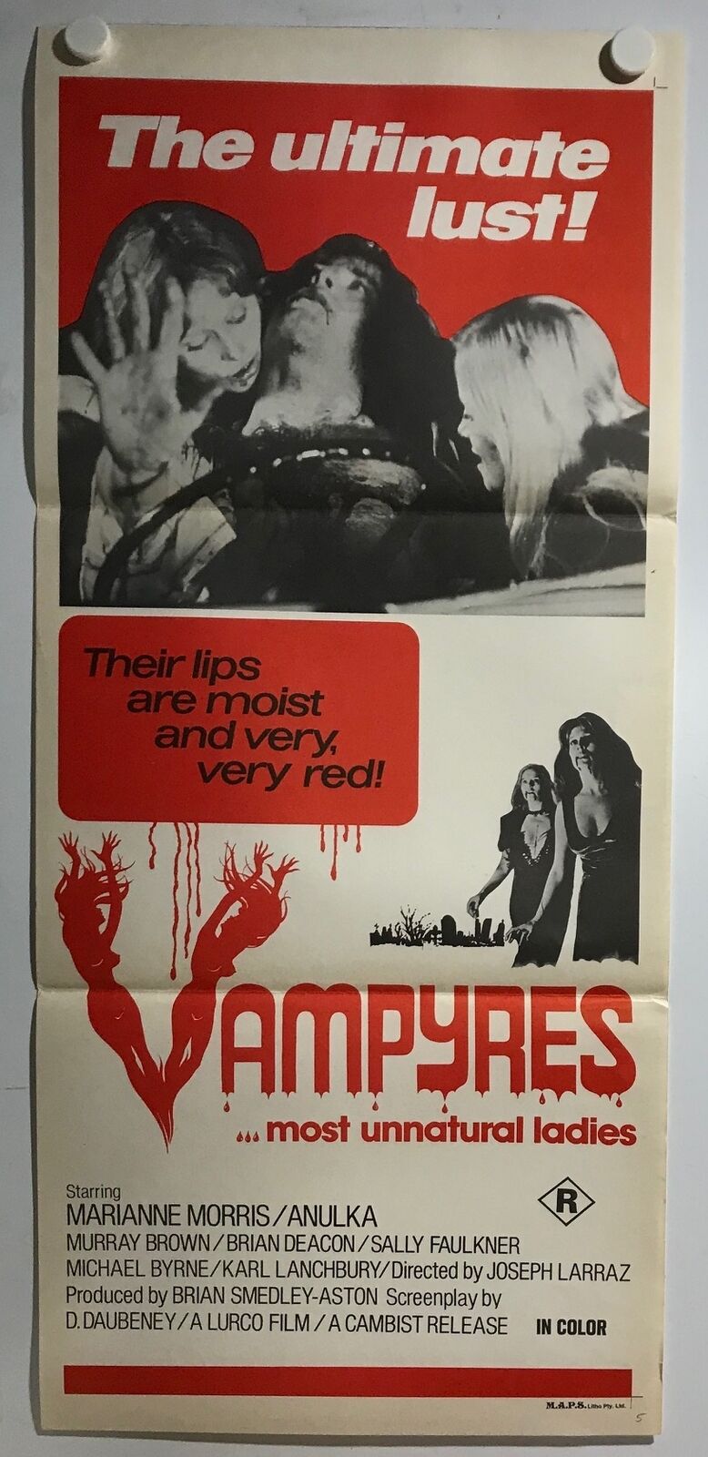 ORIGINAL DAYBILL MOVIE POSTER - VAMPYRESS - most unnatural ladies