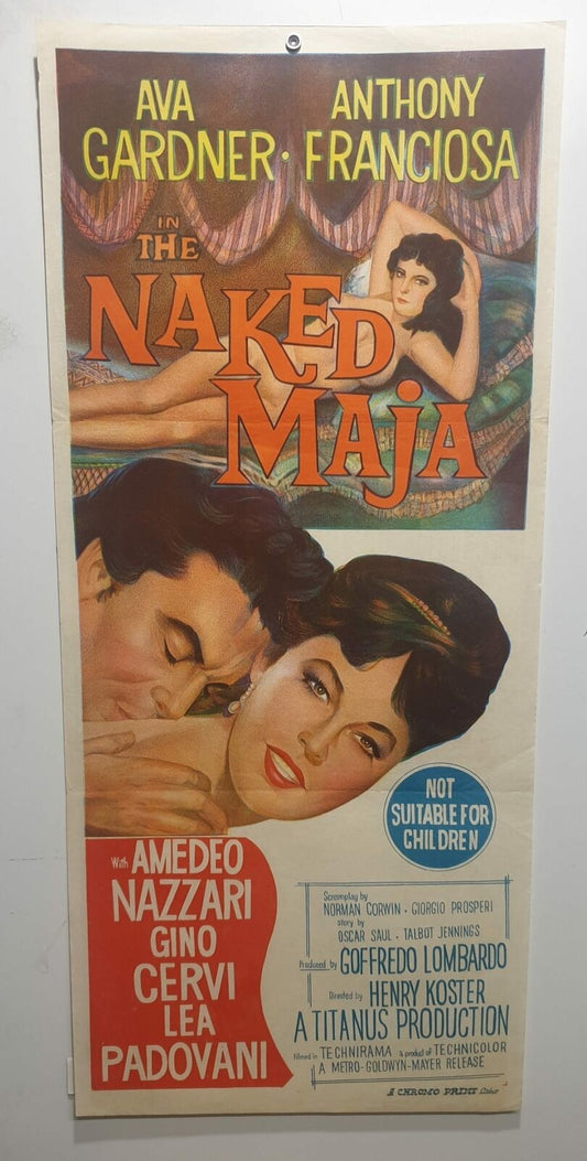 ORIGINAL DAYBILL MOVIE POSTER - THE NAKED MAJA - 1958