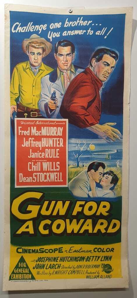 ORIGINAL DAYBILL MOVIE POSTER - GUN FOR A COWARD - 1956