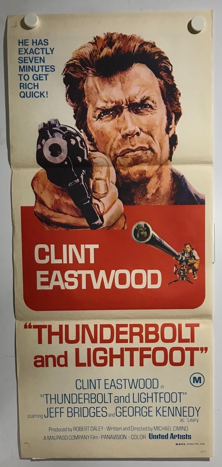 ORIGINAL DAYBILL MOVIE POSTER - THUNDERBOLT AND LIGHTFOOT -1974