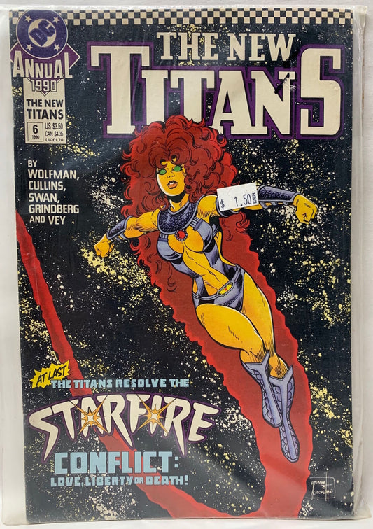 COMIC BOOK - ANNUAL THE NEW TEEN TITANS #6 (1990)