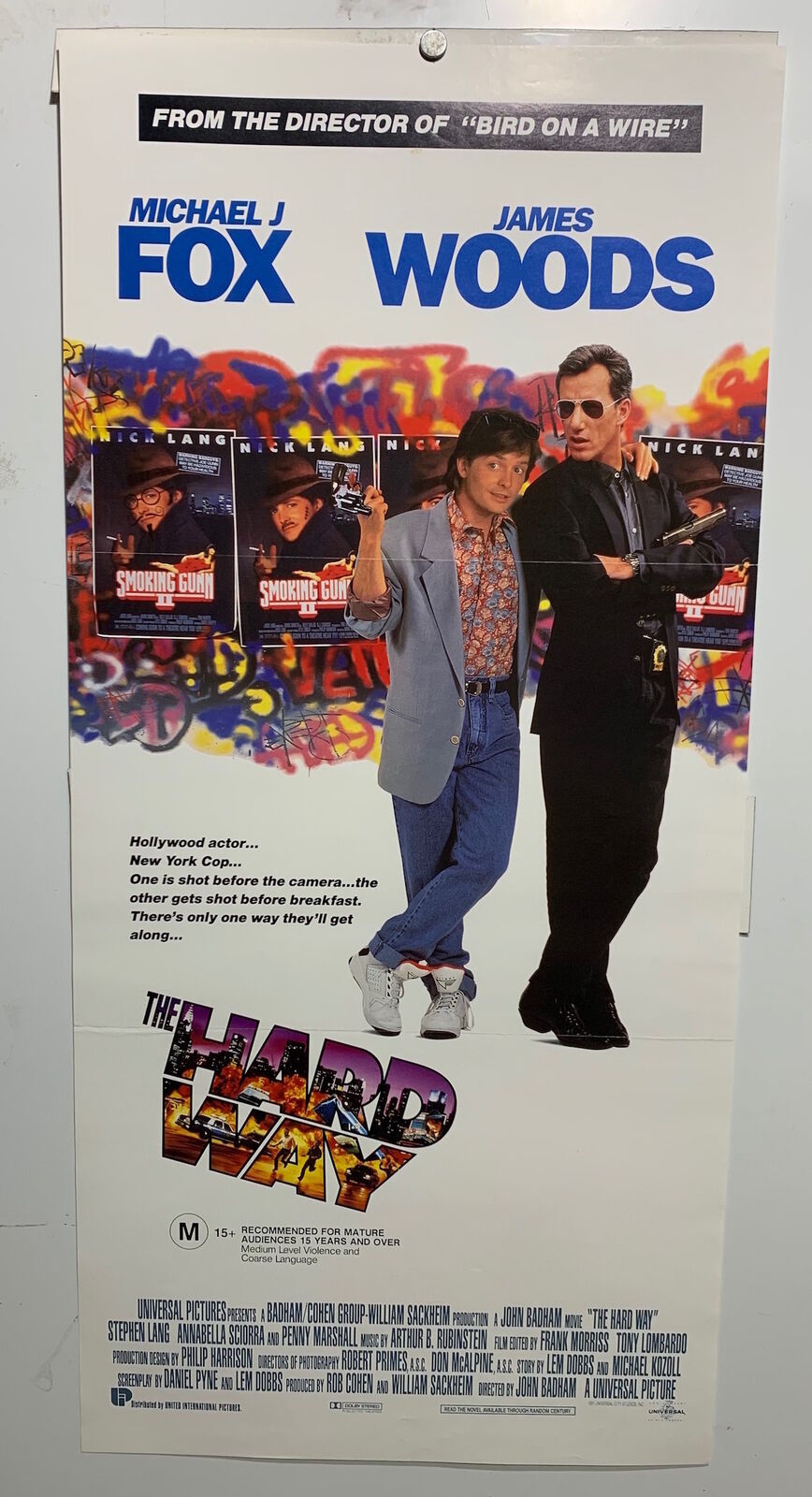 ORIGINAL DAYBILL MOVIE POSTER - THE HARD WAY - 1991