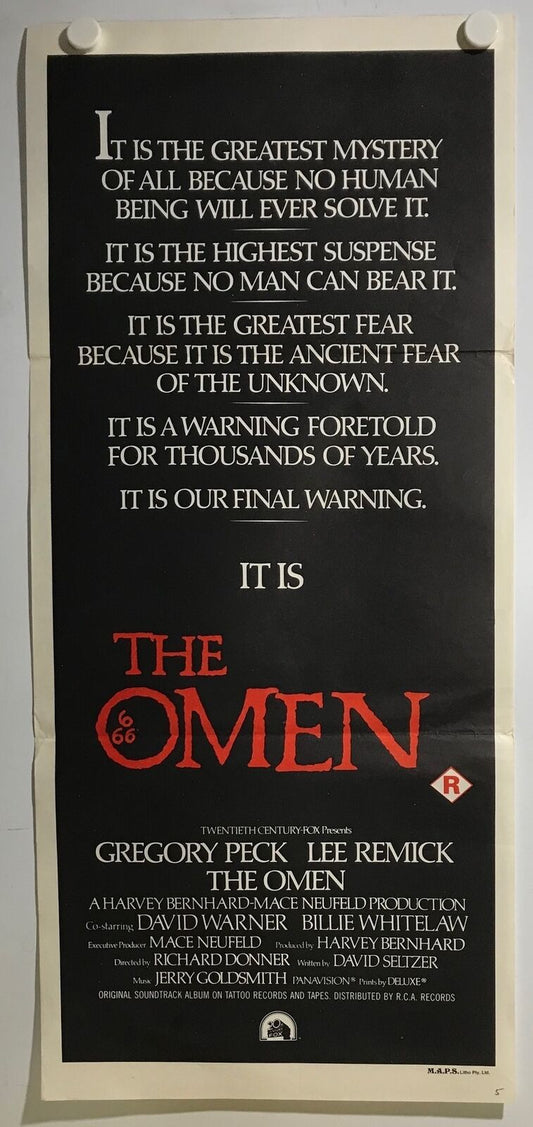 ORIGINAL DAYBILL MOVIE POSTER - THE OMEN (a) - 1976