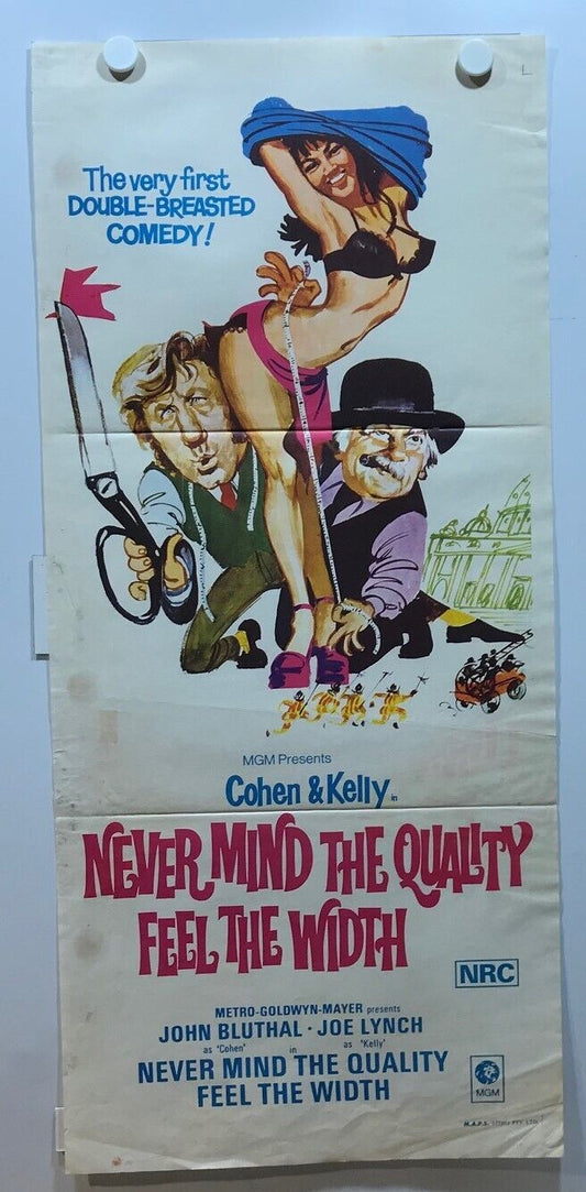 ORIGINAL DAYBILL MOVIE POSTER - NEVER MIND THE QUALITY: FEEL THE WIDTH - 1973