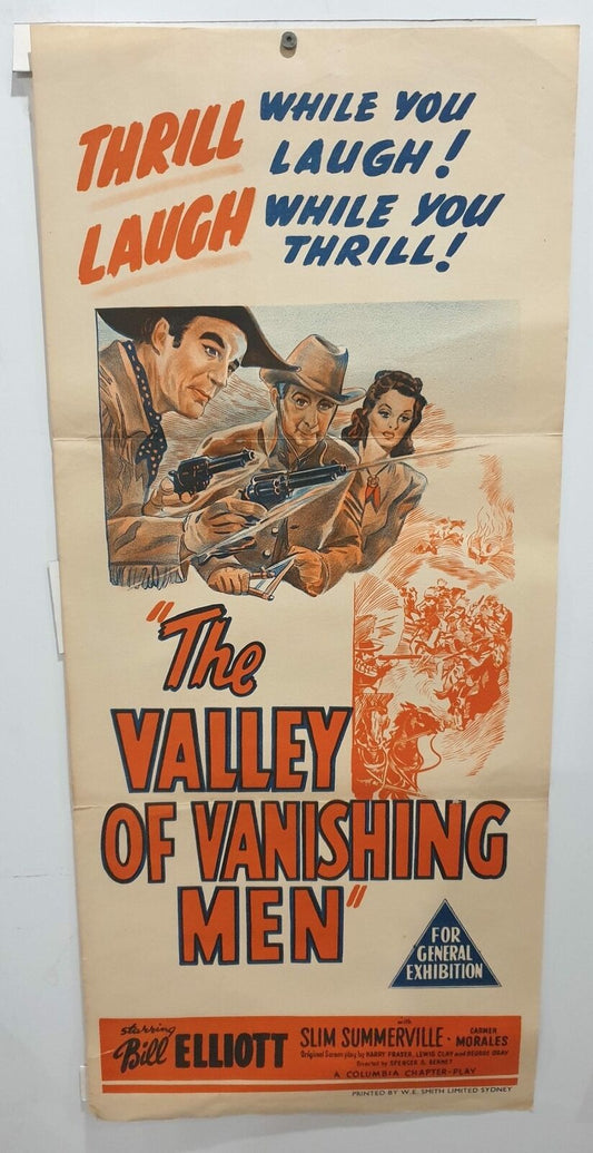 ORIGINAL DAYBILL MOVIE POSTER - THE VALLEY OF VANISHING MEN - 1942