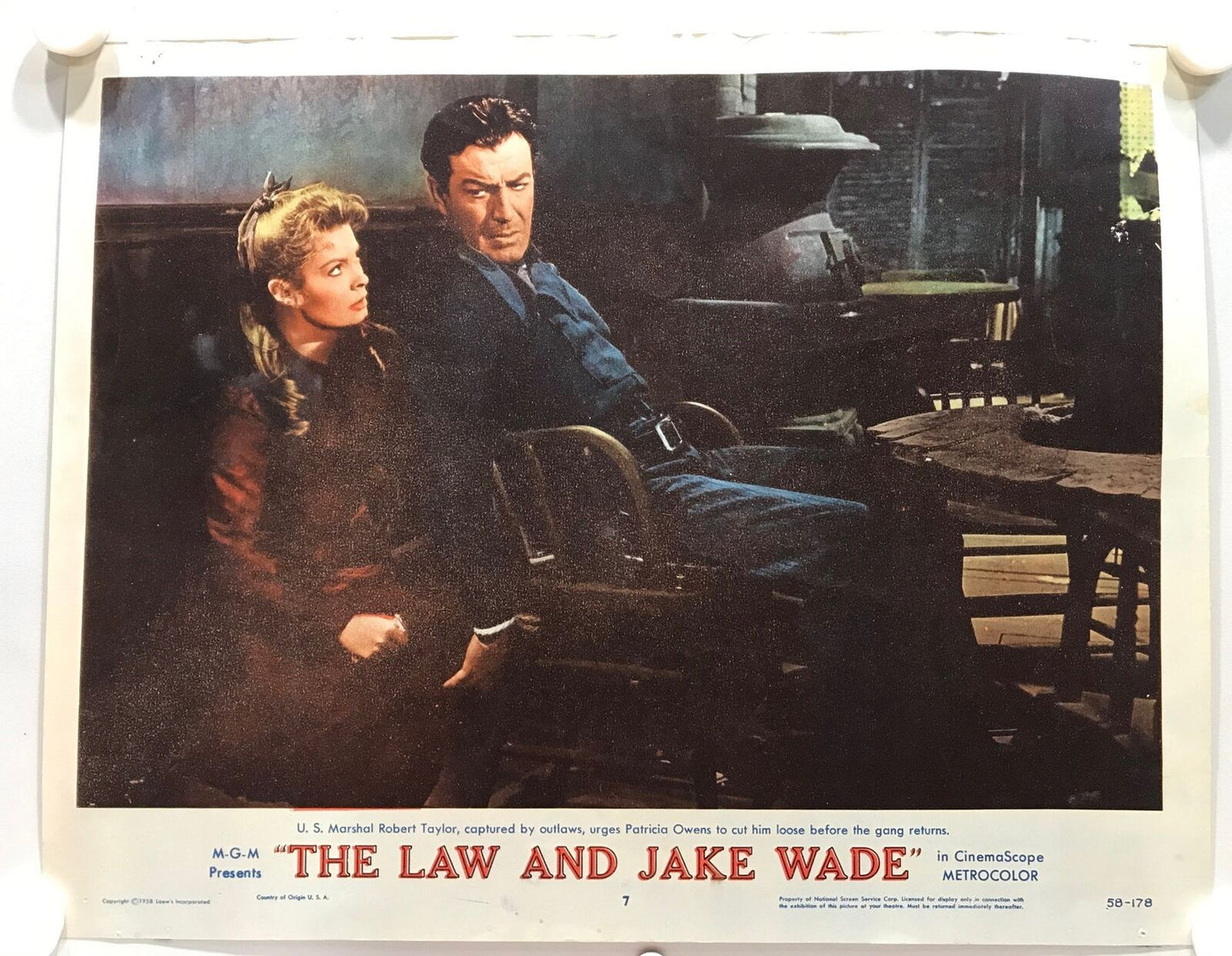 ORIGINAL LOBBY CARDS - THE LAW AND JAKE WADE - 1958 - set of 8