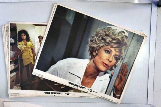 ORIGINAL LOBBY CARDS - WHERE DOES IT HURT? - 1972 - set of 8