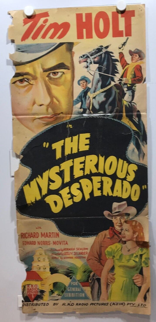 ORIGINAL DAYBILL MOVIE POSTER - THE MYSTERIOUS DESPERADO - 1949