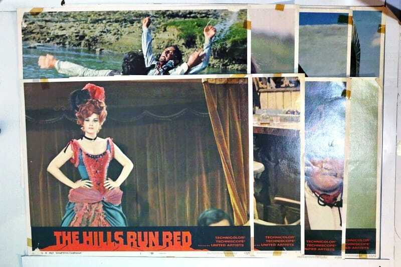 ORIGINAL LOBBY CARDS - HILLS RUN RED - 1967 - set of 8