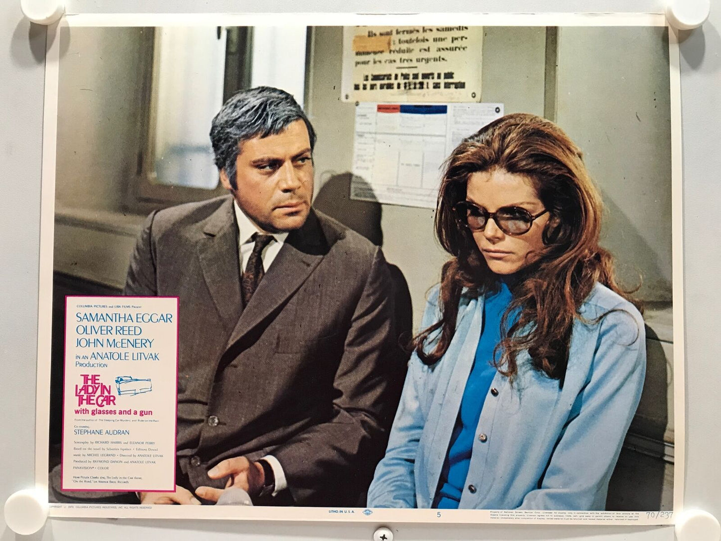 ORIGINAL LOBBY CARDS - THE LADY IN THE CAR WITH GLASSES AND A GUN- 1970- set 8