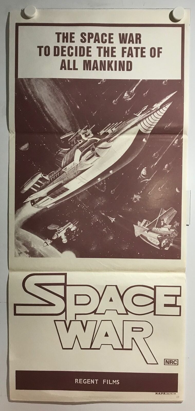 ORIGINAL DAYBILL MOVIE POSTER - SPACE WAR - A regent Film