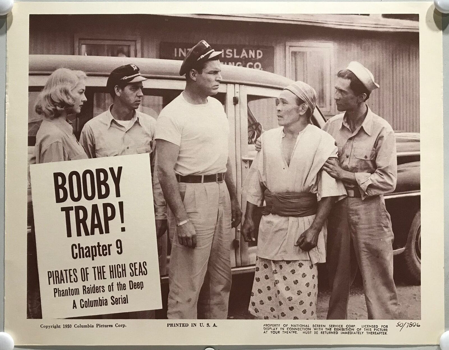 ORIGINAL SERIAL LOBBY CARD - PIRATES OF THE HIGH SEAS (b) - 1950 - Ch 9 "Boob...