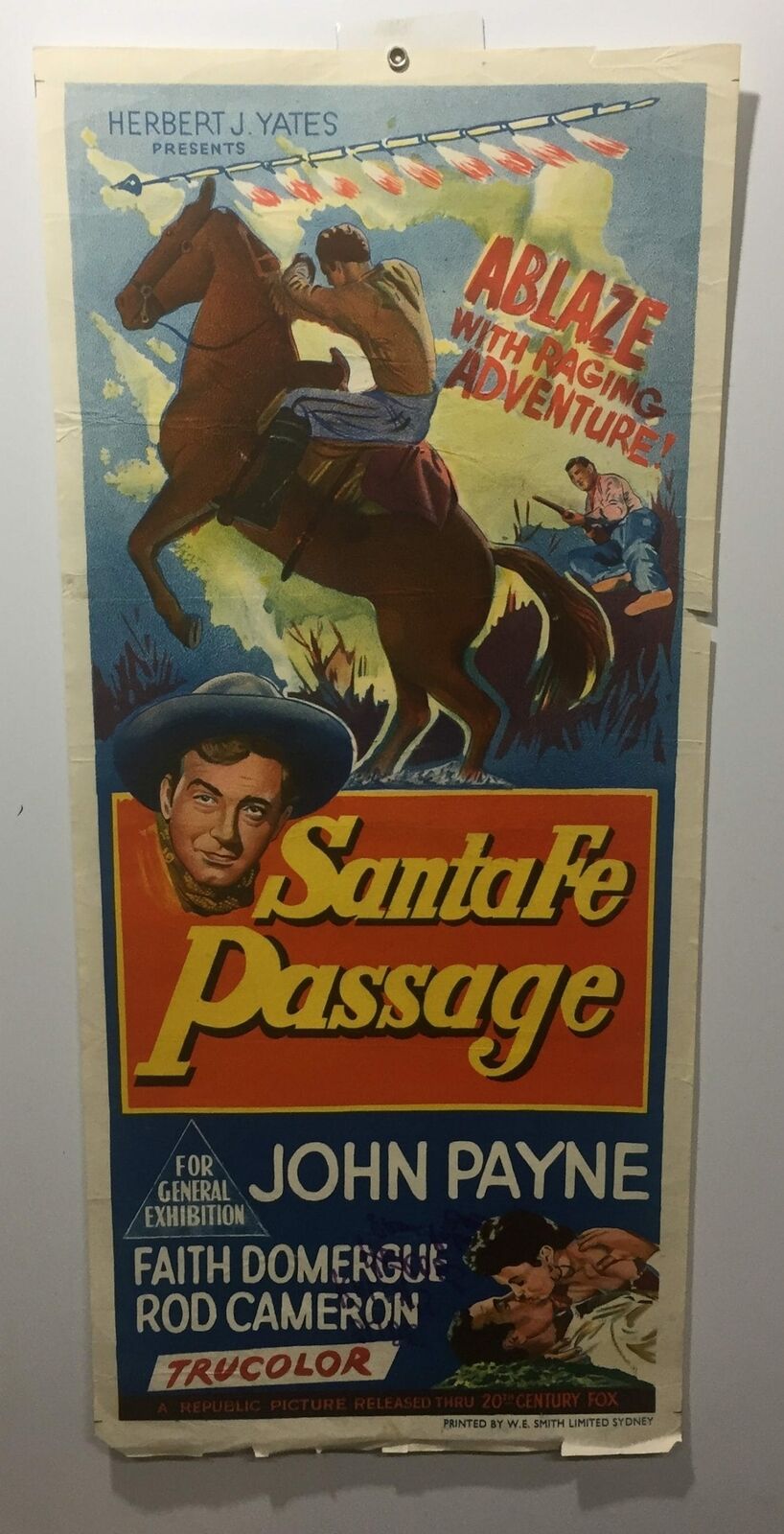 ORIGINAL DAYBILL MOVIE POSTER - SANTA FE PASSAGE