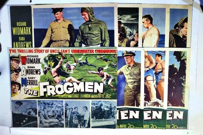 ORIGINAL LOBBY CARDS - THE FROGMEN - 1951 - set of 8