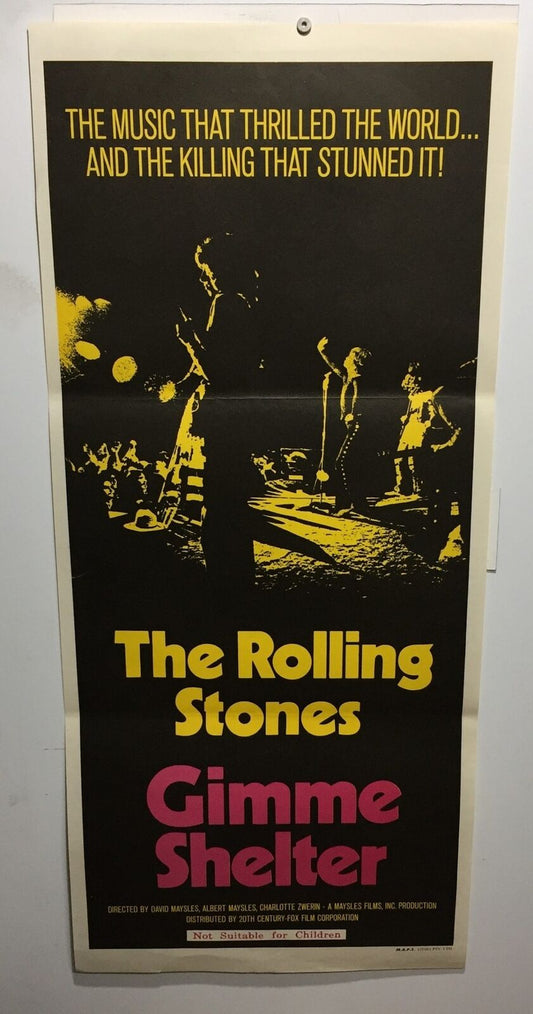 ORIGINAL DAYBILL MOVIE POSTER - THE ROLLING STONES - GIMME SHELTER - 1998