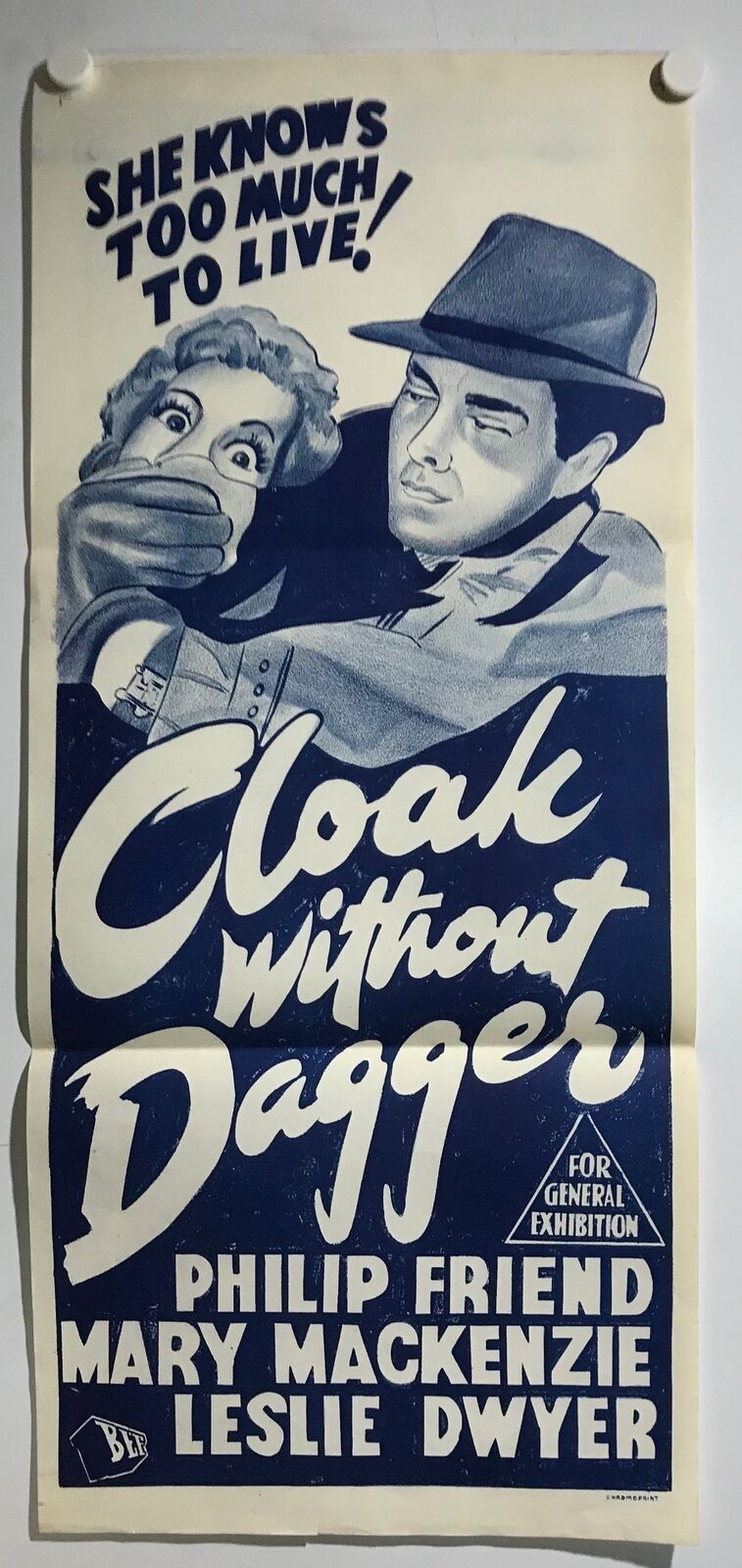 ORIGINAL DAYBILL MOVIE POSTER - CLOAK WITHOUT DAGGER