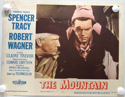 ORIGINAL LOBBY CARDS - THE MOUNTAIN - 1956 - card set of 8