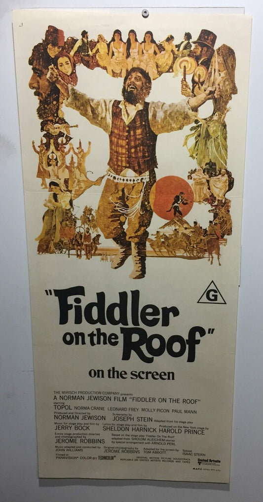 ORIGINAL DAYBILL MOVIE POSTER - FIDDLER ON THE ROOF - 1971