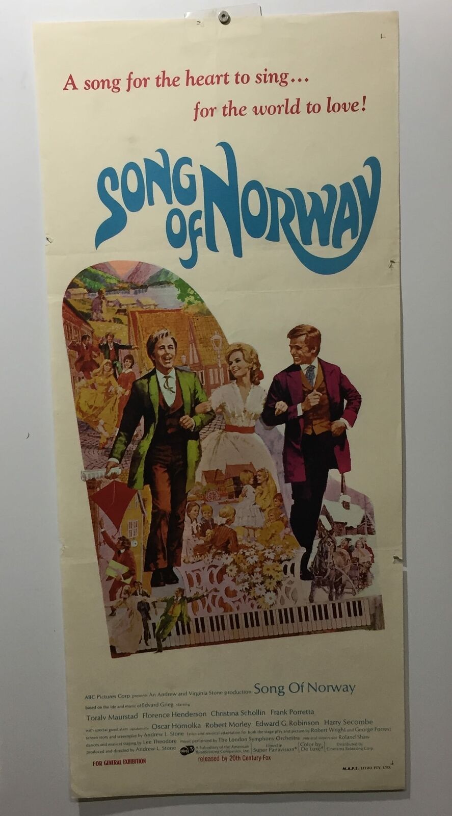 ORIGINAL DAYBILL MOVIE POSTER - SONG OF NORWAY - MUSICAL