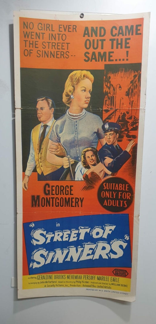 ORIGINAL DAYBILL MOVIE POSTER - STREET OF SINNERS