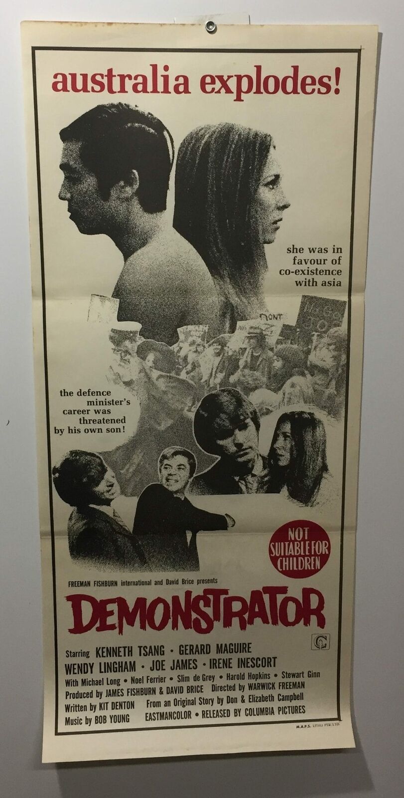 ORIGINAL DAYBILL MOVIE POSTER - DEMONSTRATOR - AUSTRALIAN