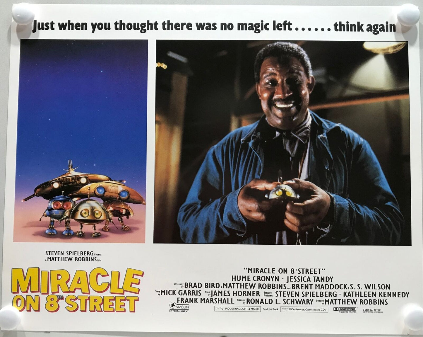 ORIGINAL LOBBY CARDS - MIRACLE ON 8TH STREET (batteries not included)-1987-Set 0f 8