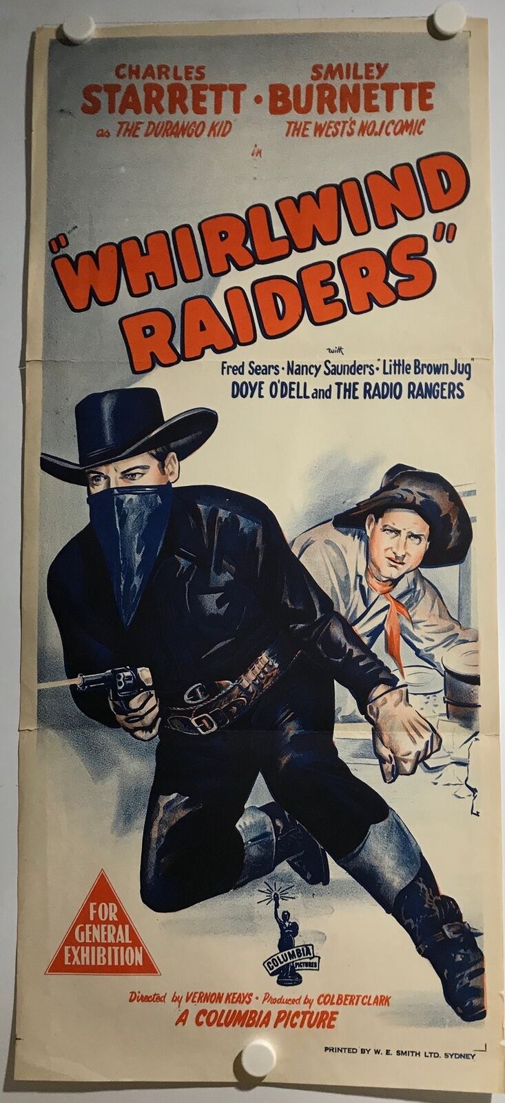 ORIGINAL DAYBILL MOVIE POSTER - WHIRLWIND RAIDERS